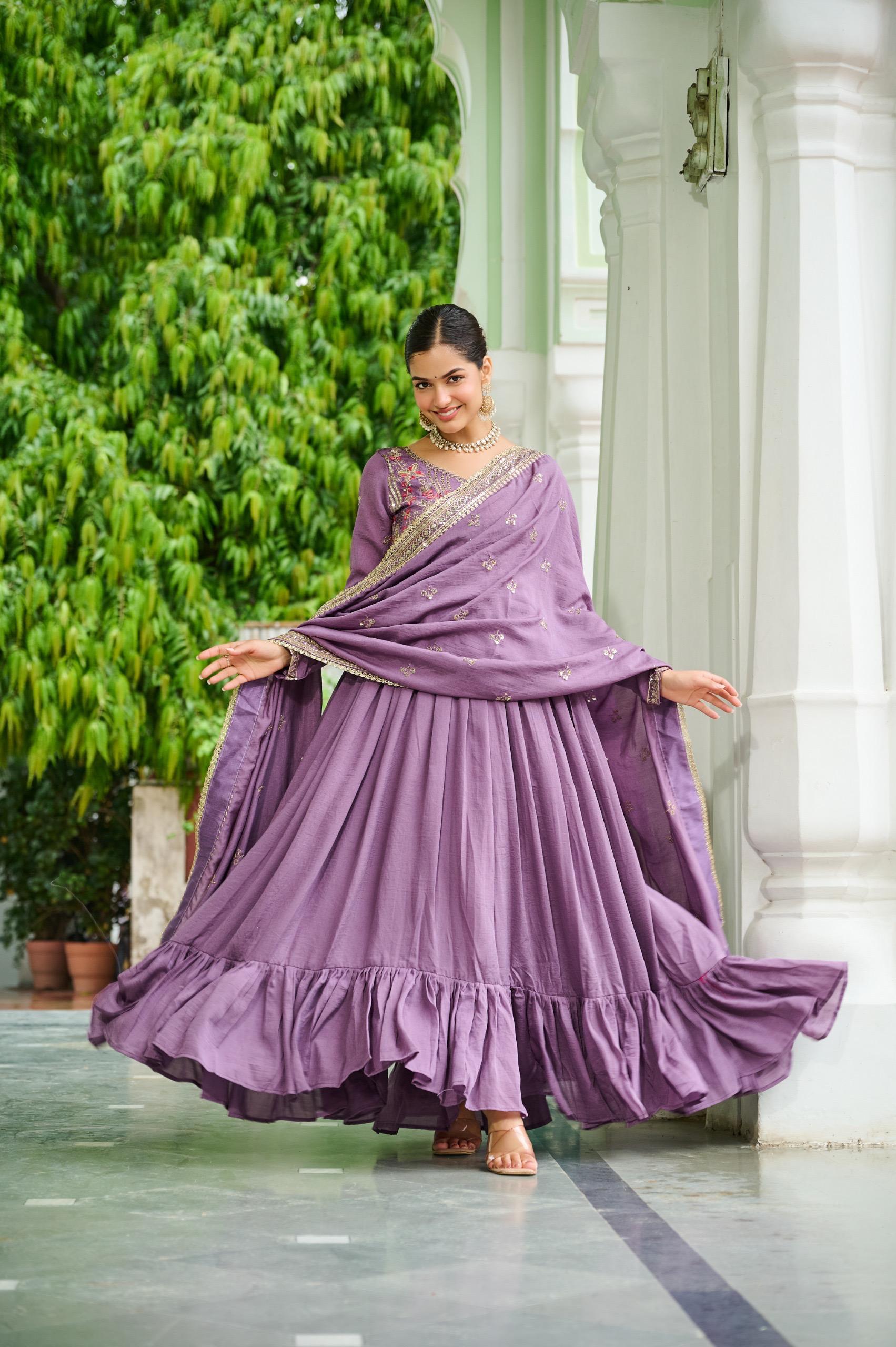 Designer Embroidered Anarkali Gown with Dupatta.