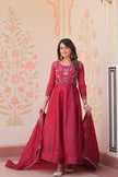 Festive Ethnic Anarkali Set – Purple & Maroon Embroidered Gowns.