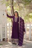 Designer Anarkali Gown with Heavy Embroidery & Dupatta