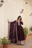 Designer Anarkali Gown with Heavy Embroidery & Dupatta