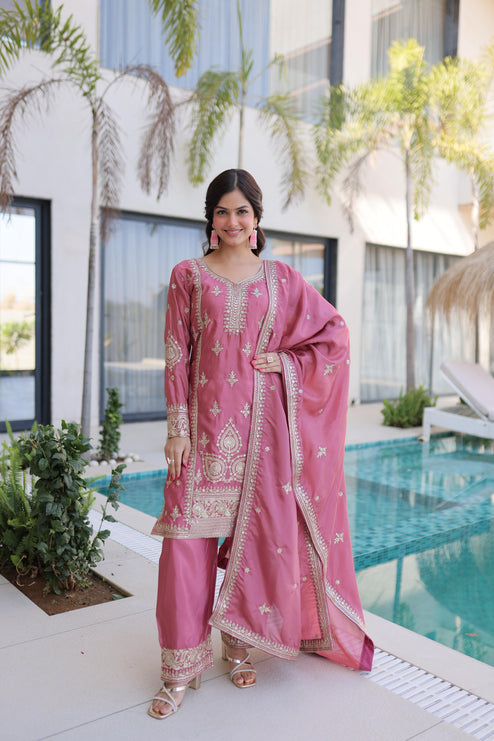 Designer Ethnic Kurta Pant Set with Heavy Embroidery