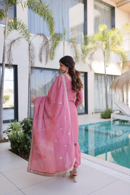 Designer Ethnic Kurta Pant Set with Heavy Embroidery