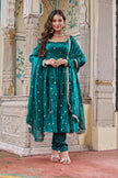Elegant Embroidered Anarkali Kurta Set with Dupatta.