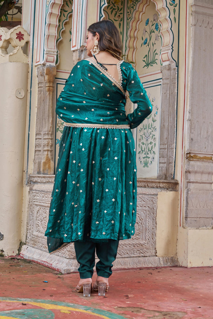 Elegant Embroidered Anarkali Kurta Set with Dupatta.