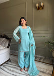 Stylish Straight Kurta Pant Set with Soft Net Dupatta.