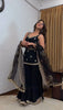 Elegant Black Embroidered Kurta Sharara Set with Dupatta.