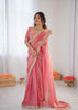 Elegant Peach Silk Saree with Golden Border.