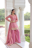 Elegant Embroidered Kurta Palazzo Set with Dupatta.