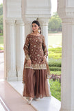 Elegant Embroidered Kurta Palazzo Set with Dupatta.