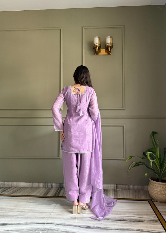 Stylish Straight Kurta Pant Set with Soft Net Dupatta.