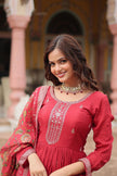 Women’s Festive Anarkali Suit Set with Dupatta.