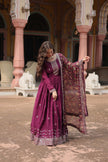Women’s Festive Anarkali Suit Set with Dupatta.