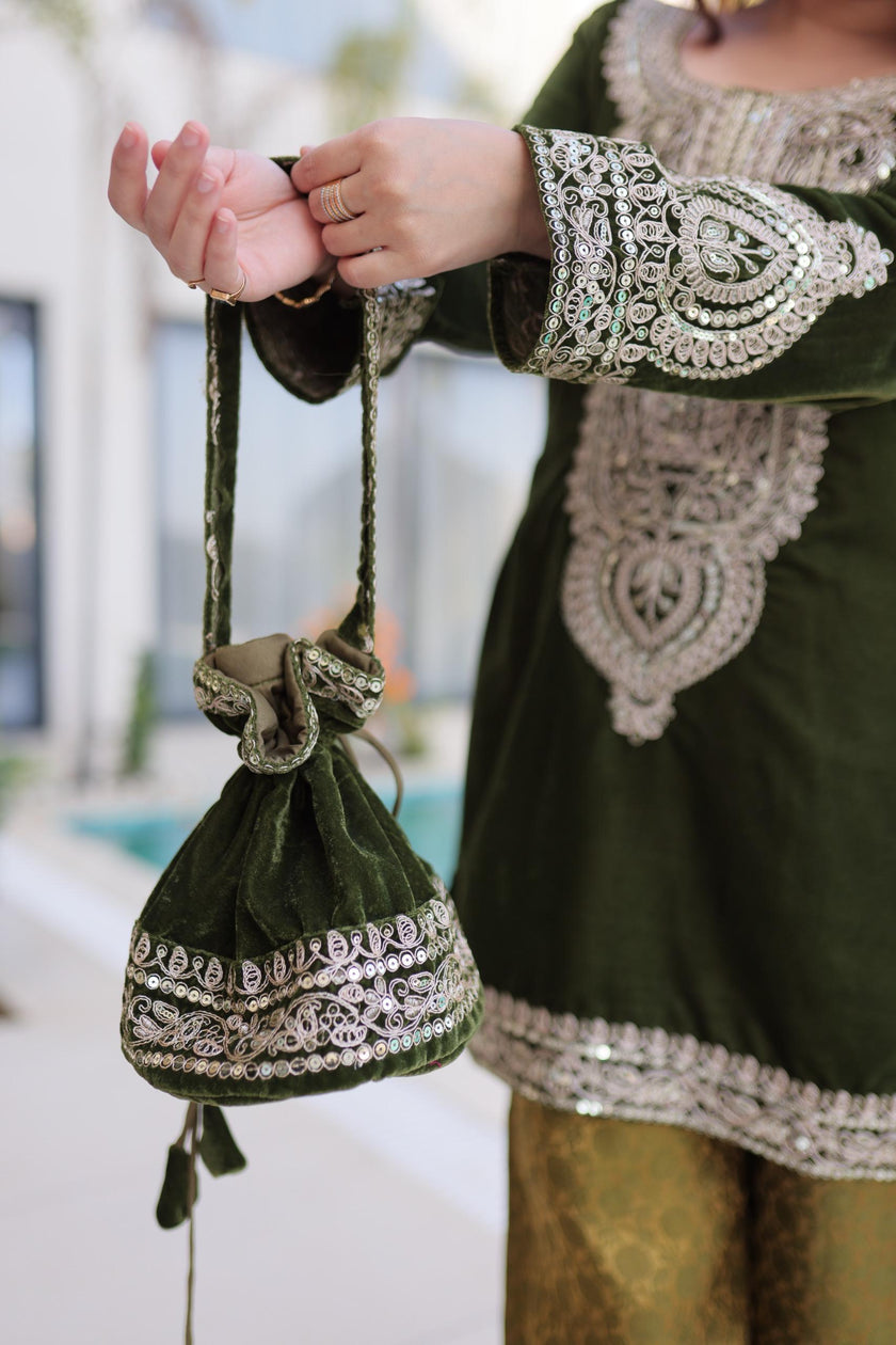 Royal Velvet Kurta Set with Heavy Embroidery.