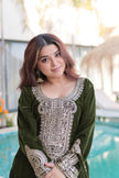 Royal Velvet Kurta Set with Heavy Embroidery.