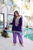 Royal Velvet Kurta Set with Heavy Embroidery.