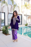Royal Velvet Kurta Set with Heavy Embroidery.