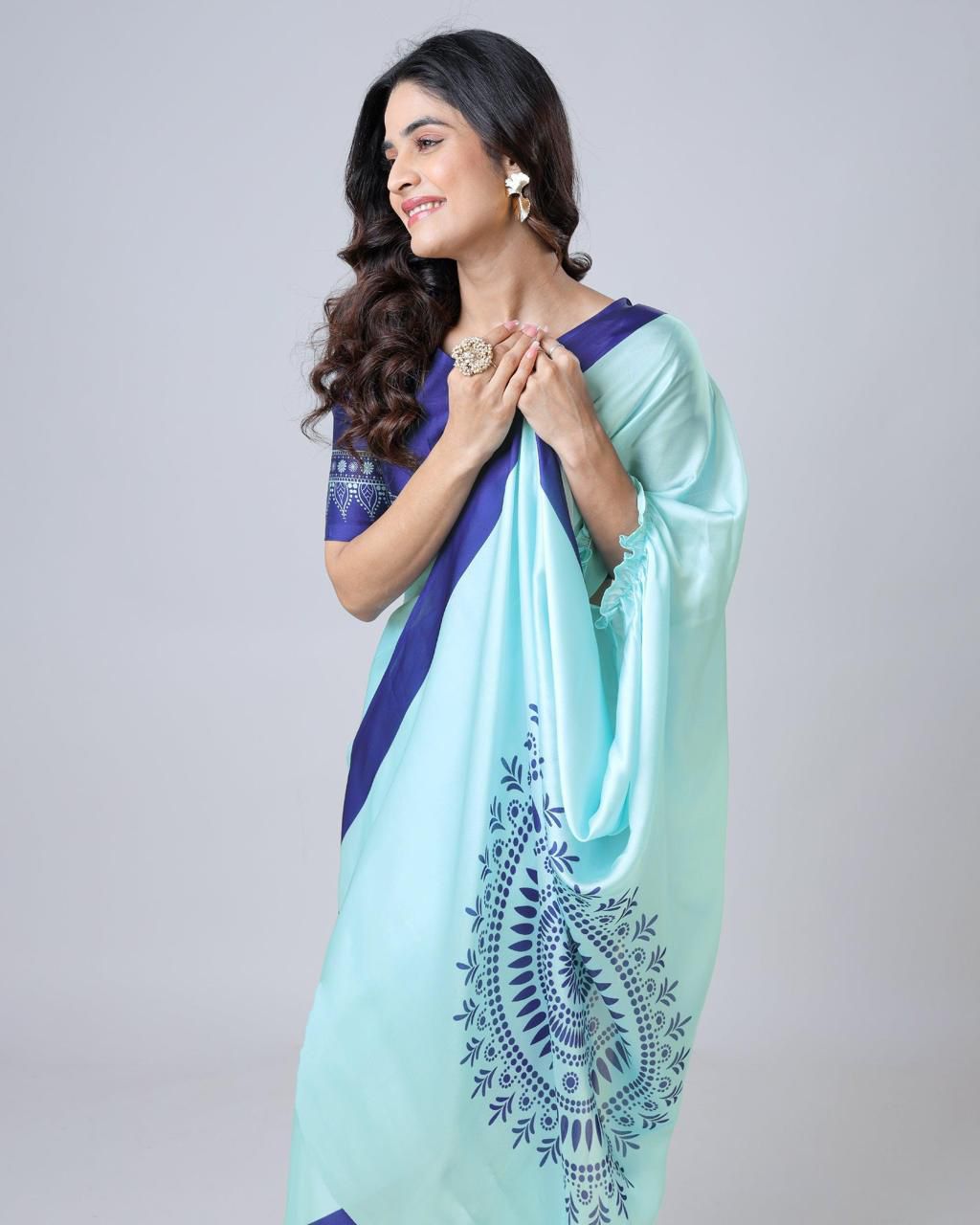 Graceful Saree with Designer Blouse Pattern.