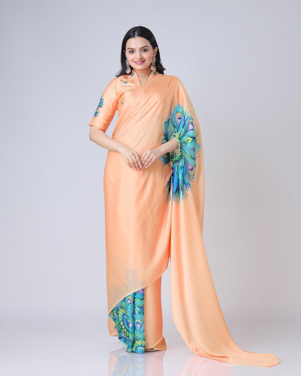 Graceful Saree with Designer Blouse Pattern.