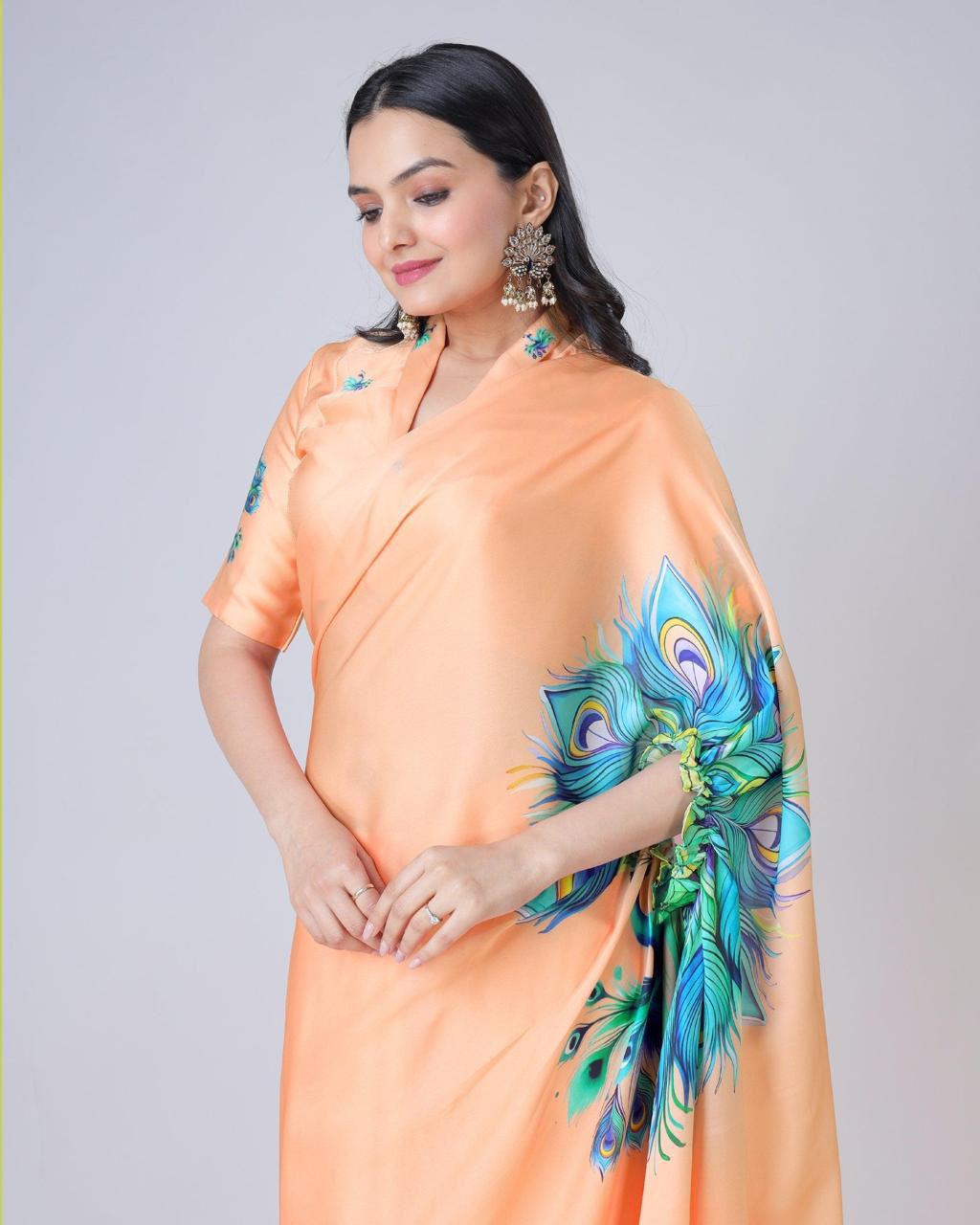 Graceful Saree with Designer Blouse Pattern.