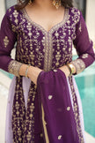 Designer Anarkali Kurta Set with Heavy Embroidery & Dupatta.