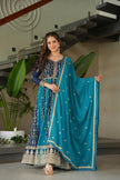 Designer Anarkali Kurta Set with Heavy Embroidery & Dupatta.