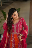 Designer Anarkali Kurta Set with Heavy Embroidery & Dupatta.