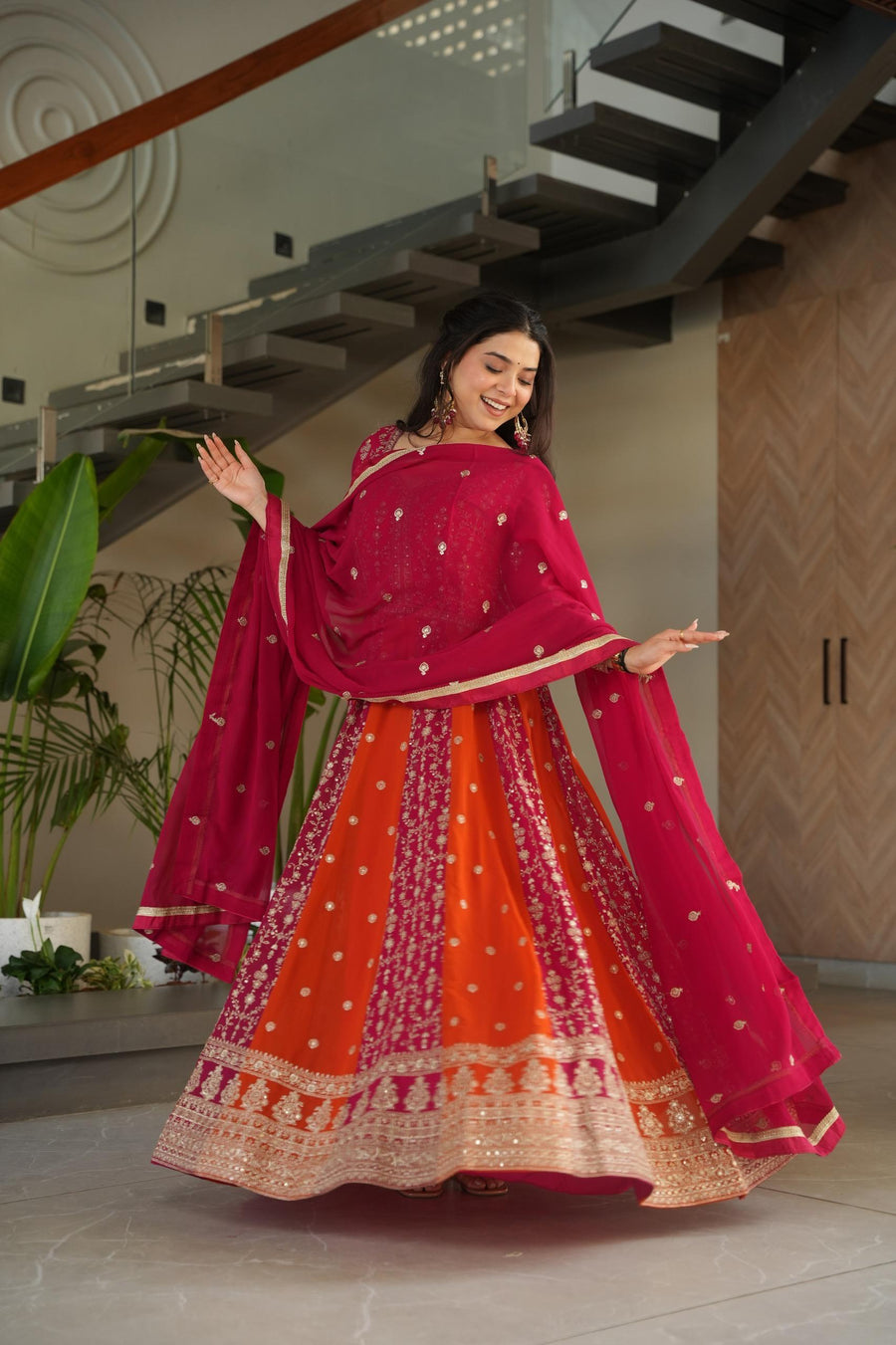 Designer Anarkali Kurta Set with Heavy Embroidery & Dupatta.