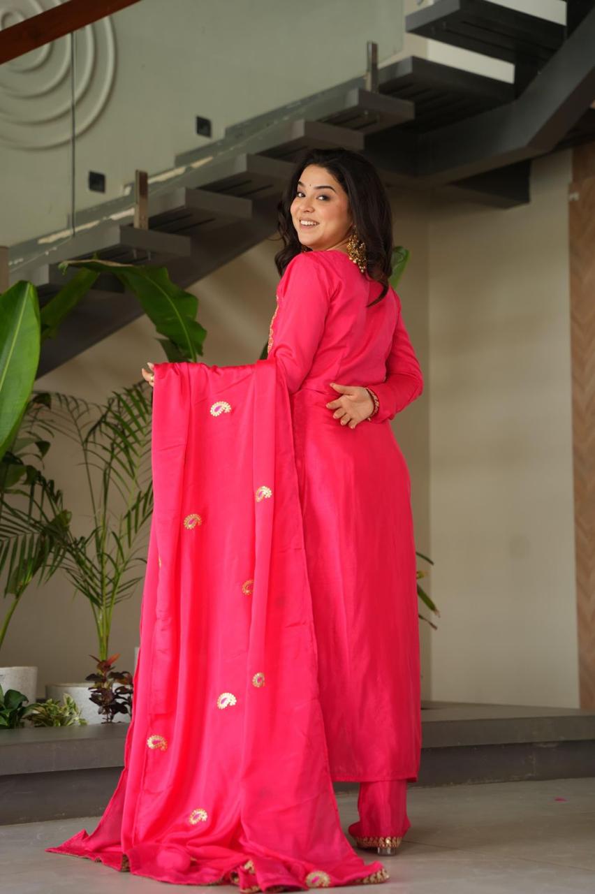 Traditional Punjabi Suit Set with Designer Dupatta.