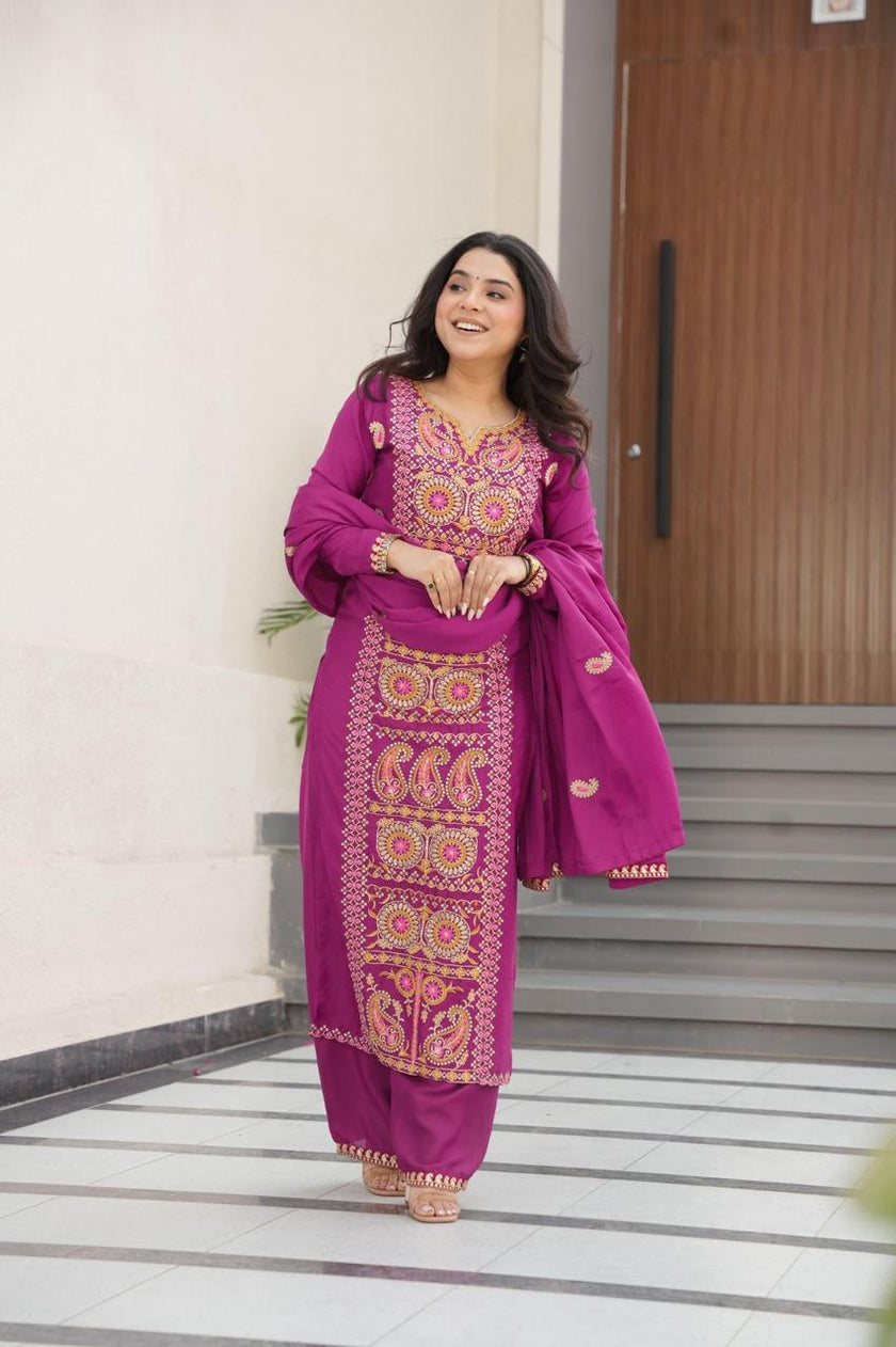 Traditional Punjabi Suit Set with Designer Dupatta.