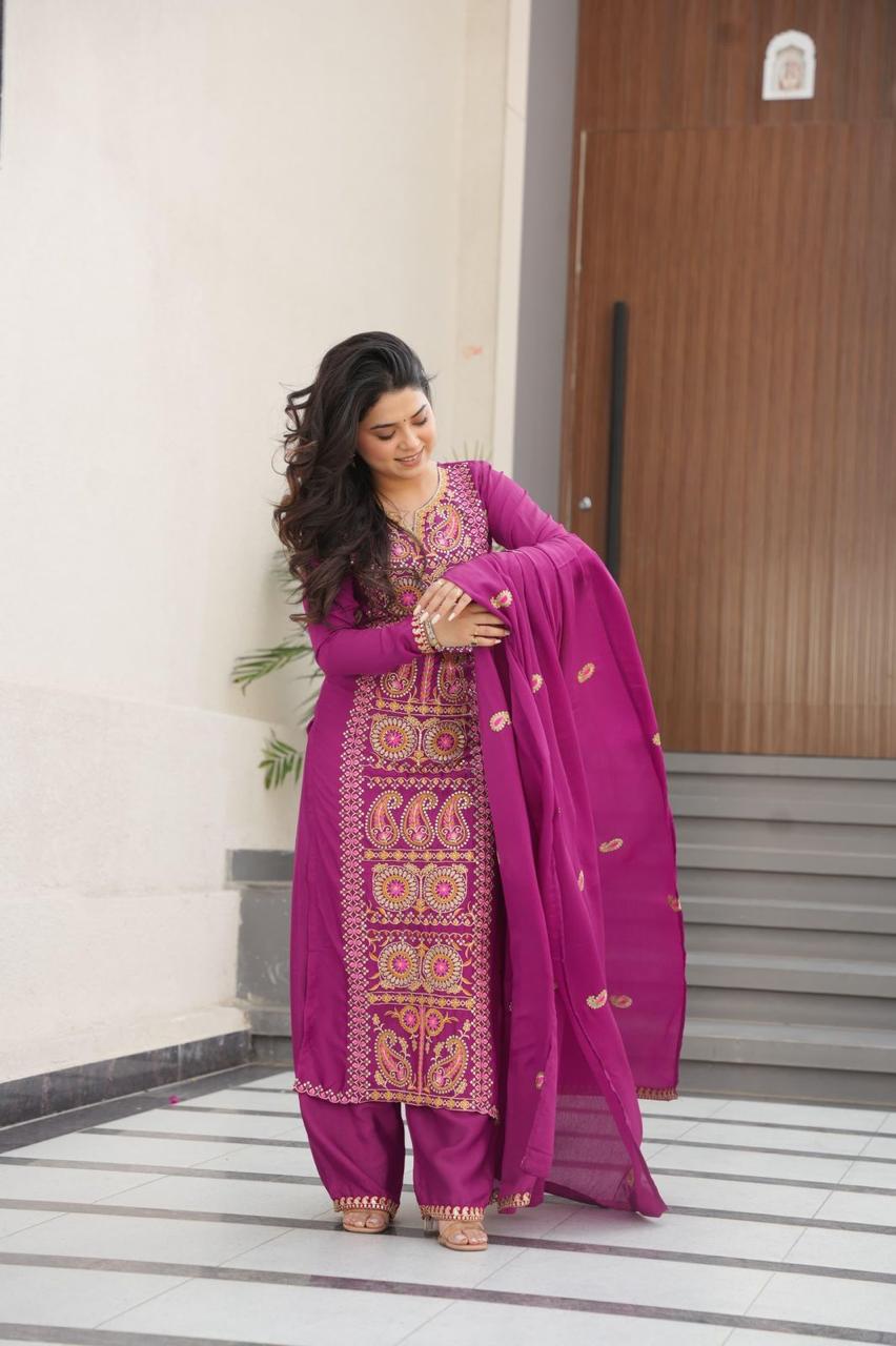 Traditional Punjabi Suit Set with Designer Dupatta.