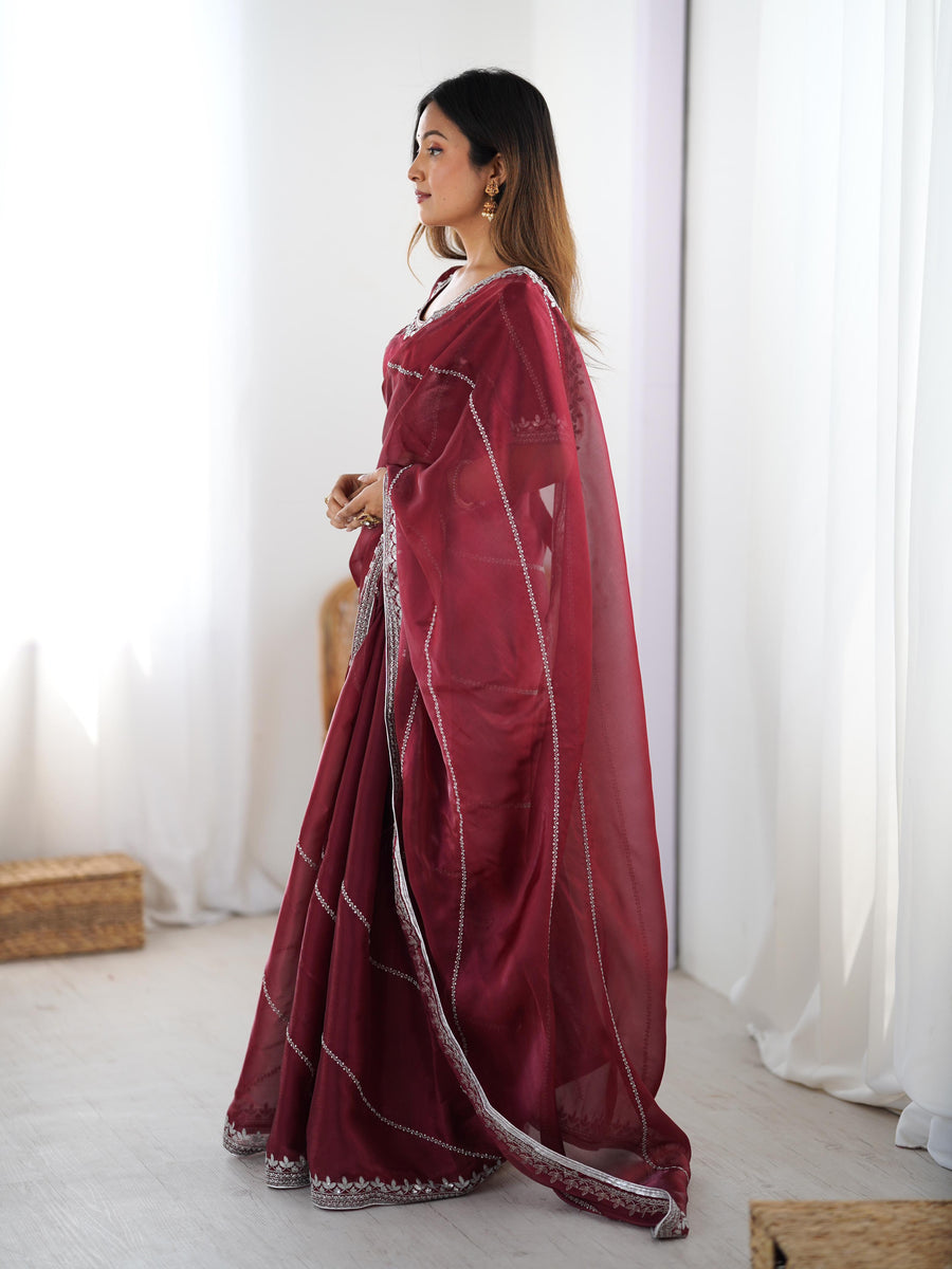 Lightweight Designer Saree with Elegant Border Finish.
