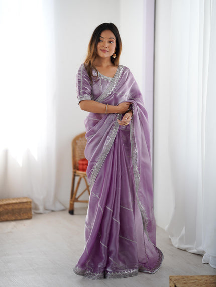 Lightweight Designer Saree with Elegant Border Finish.
