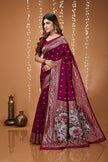 Premium Silk Saree with Floral Pallu Design.
