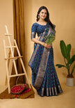 Premium Silk Saree with Floral Pallu Design.