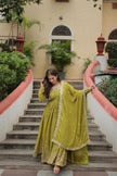 Royal Embroidered Anarkali Set Trio Collection.