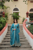 Royal Embroidered Anarkali Set Trio Collection.
