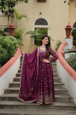Royal Embroidered Anarkali Set Trio Collection.