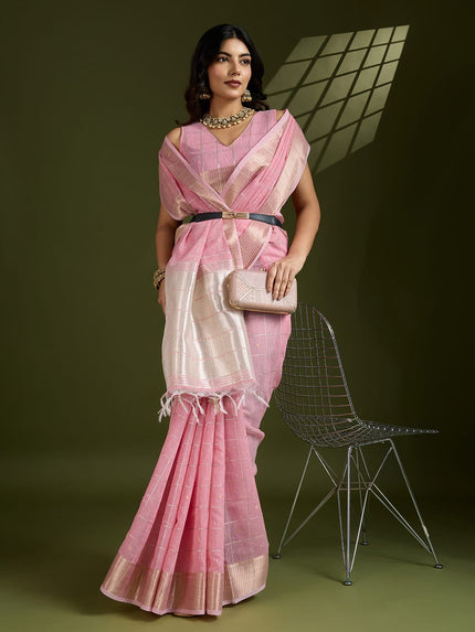 Woven Silk Saree with Rich Zari Border.