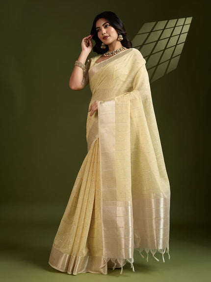 Woven Silk Saree with Rich Zari Border.