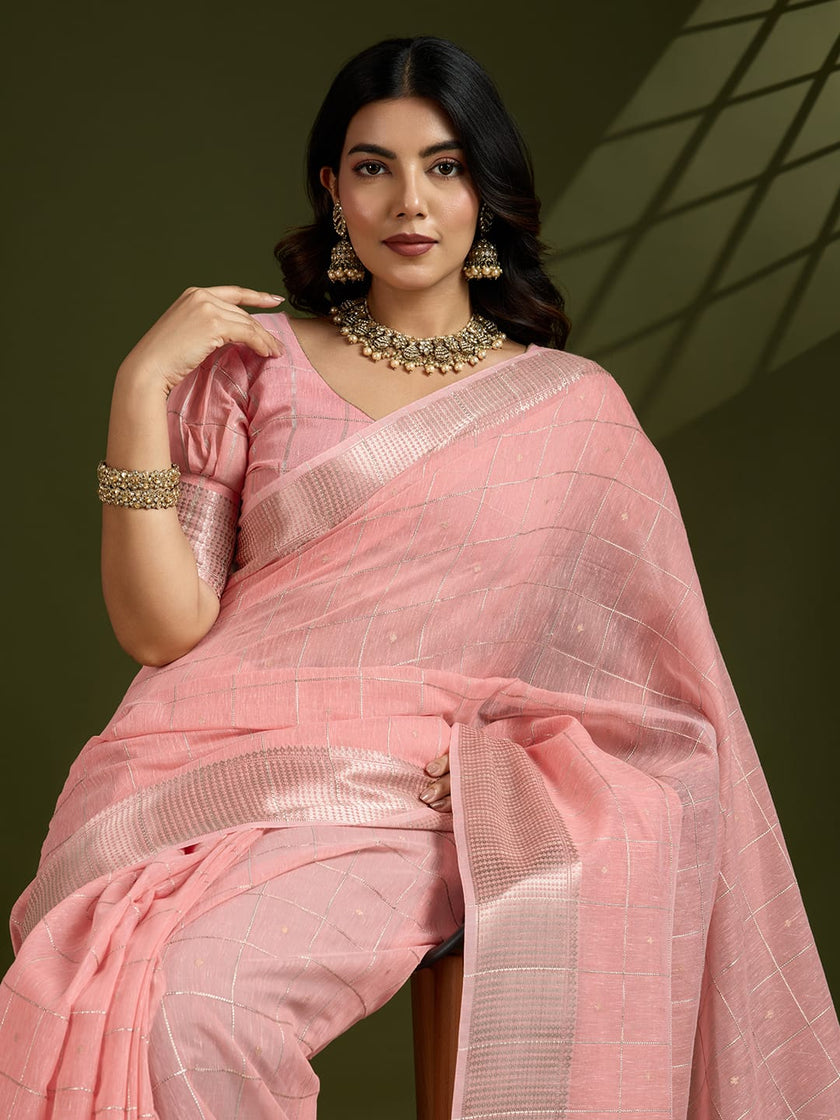 Woven Silk Saree with Rich Zari Border.