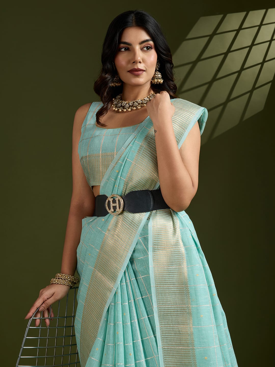 Woven Silk Saree with Rich Zari Border.