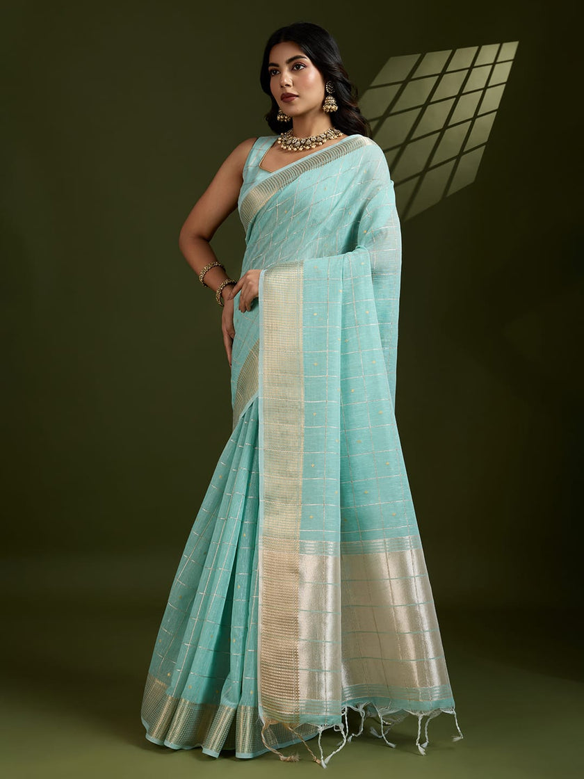 Woven Silk Saree with Rich Zari Border.