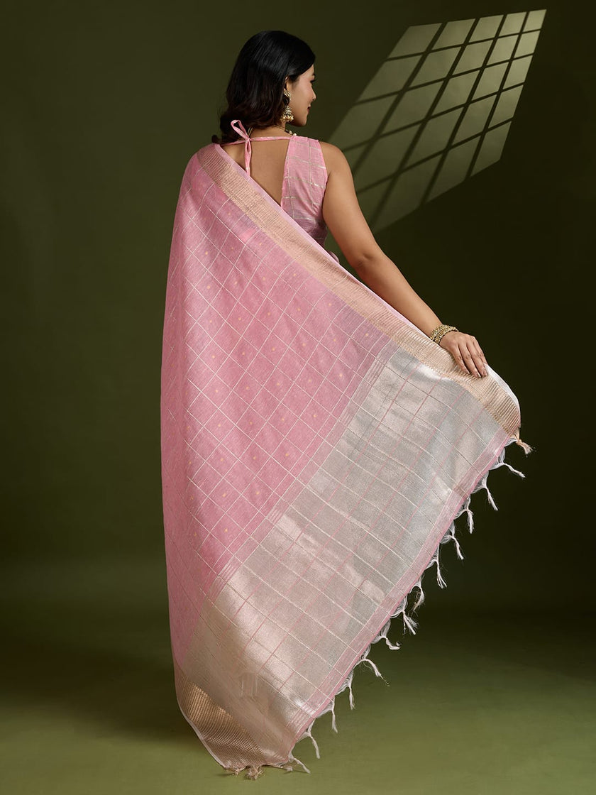 Woven Silk Saree with Rich Zari Border.