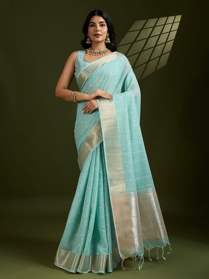 Woven Silk Saree with Rich Zari Border.