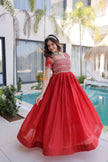 Traditional Embroidered Flared Gown Dress.