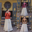Women’s Festive Embroidered Top & Flared Lehenga Set.