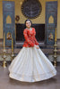 Women’s Festive Embroidered Top & Flared Lehenga Set.
