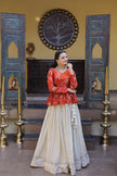 Women’s Festive Embroidered Top & Flared Lehenga Set.