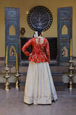 Women’s Festive Embroidered Top & Flared Lehenga Set.