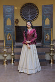 Women’s Festive Embroidered Top & Flared Lehenga Set.